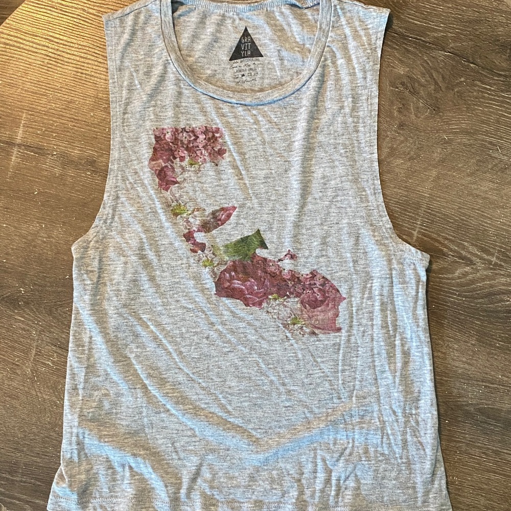Gray Graphic Tank Top